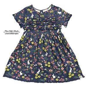 Mantaray 4-5Y Navy Floral Bunny Print Dress
